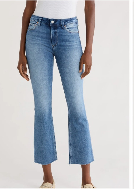 Colette Raw Hem High Waist Crop Flare Jeans Size 26